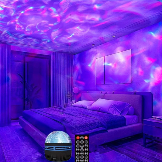 1pc Starry Projector Light With 7 Color Patterns & Remote Control, Polar Projector Night Light For Bedroom Atmosphere