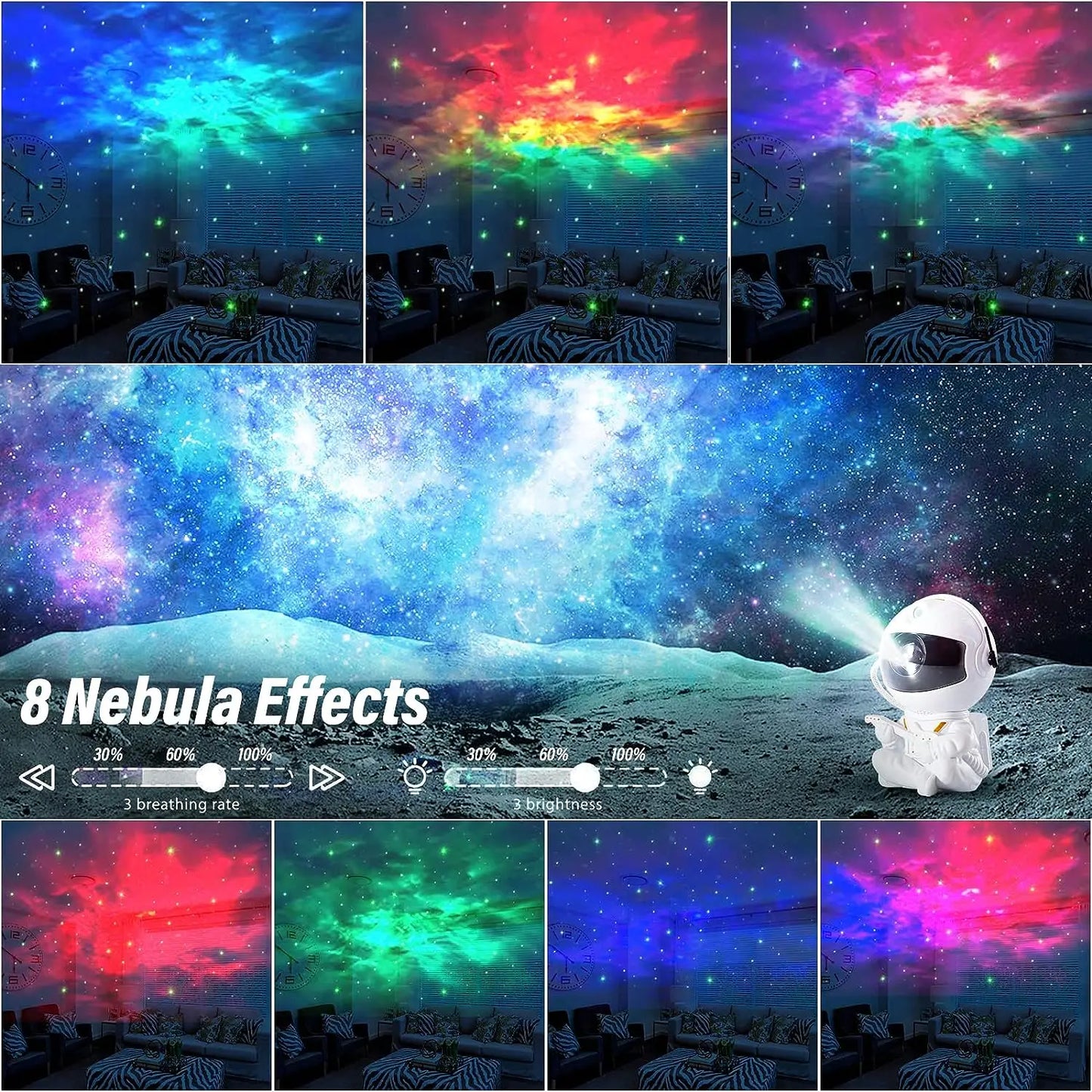 Star Projector Galaxy Night Light Astronaut Space Projector LED Lamp for Bedroom Home Decorative