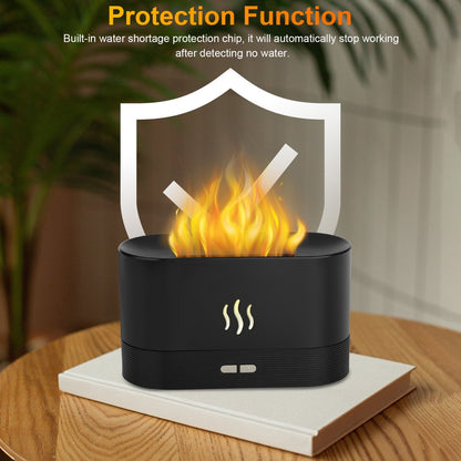 Flame Air Humidifier Essential Oil Diffuser,  3D USB 7 Color Light Aroma Diffuser for Home, Office, Spa, Gym